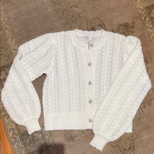 Chelsea & Violet Ivory Cable-Knit Button Cardigan
